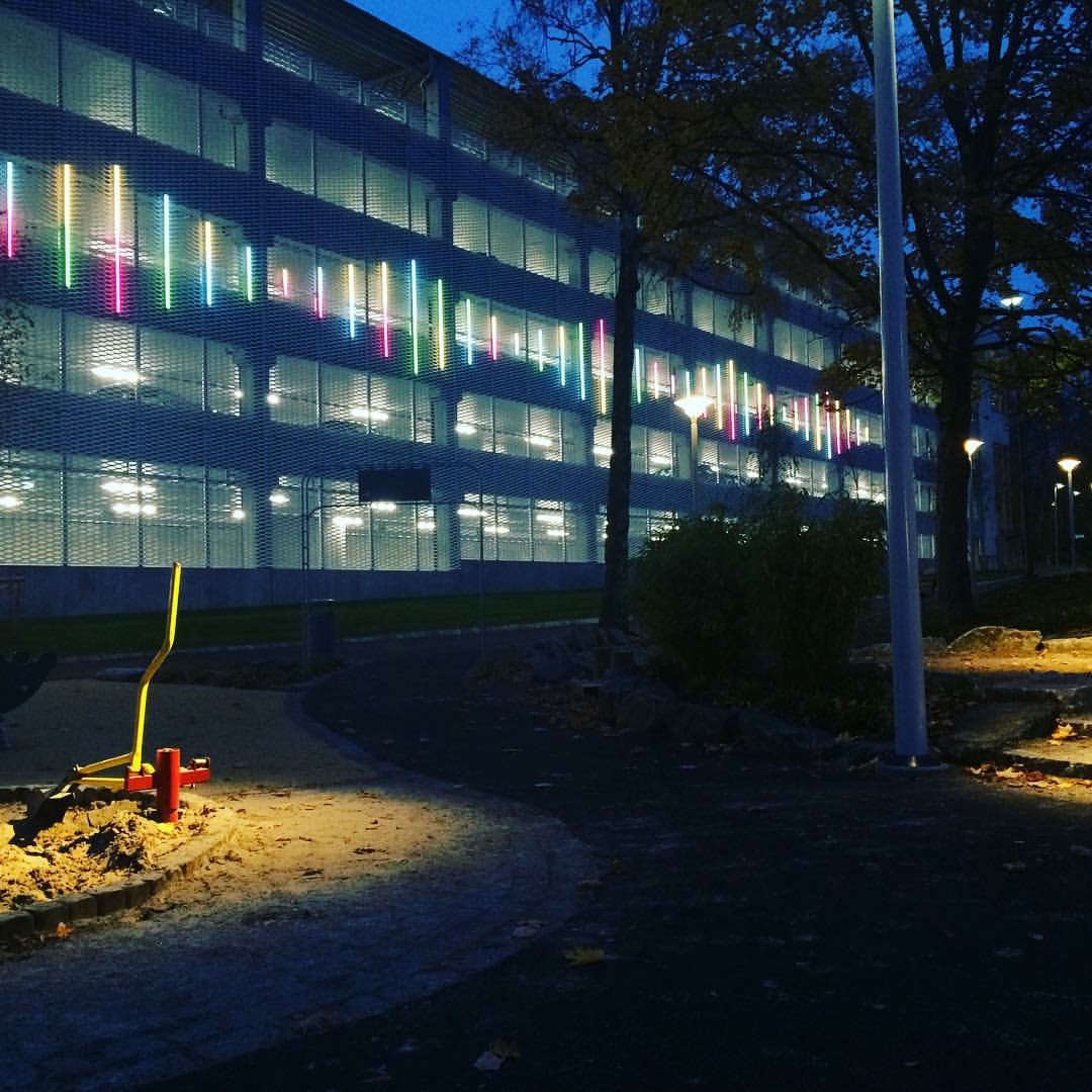 Public art work - dynamic light, Östra Hospital, Gothenburg. 2016